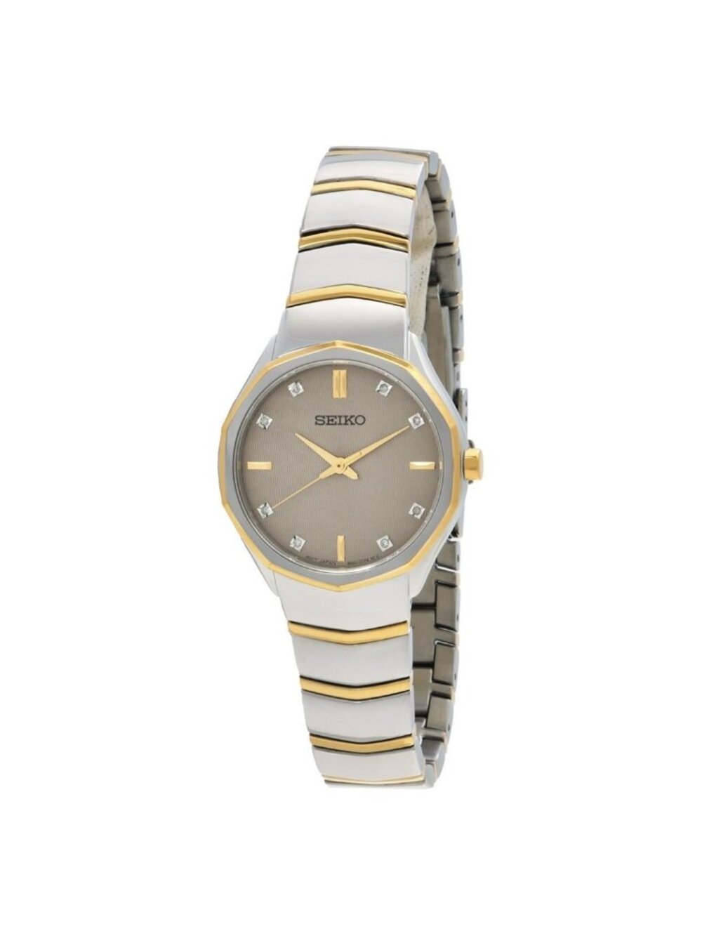 NWT Seiko Quartz Crystal Grey Dial Ladies Watch